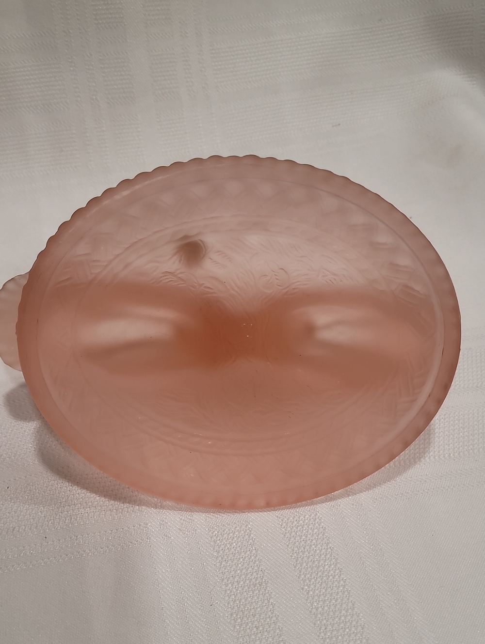 Pink Satin Glass Love Birds Westmoreland Covered Dish - Picture 6 of 8